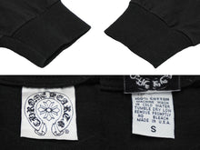 Load image into Gallery viewer, CHROME HEARTS クロムハーツ 長袖Ｔシャツ ブランドロゴ スクロールロゴ サイズS ブラック レッド コットン 美品 中古 61550