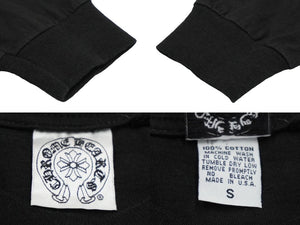 CHROME HEARTS クロムハーツ 長袖Ｔシャツ ブランドロゴ スクロールロゴ サイズS ブラック レッド コットン 美品 中古 61550