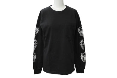 CHROME HEARTS クロムハーツ 長袖Ｔシャツ BSフレア ホースシュー プリント サイズS ブラック コットン 美品 中古 61552