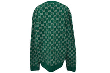 Load image into Gallery viewer, GUCCI グッチ GG柄 Vネックニット セーター グリーン 20SS サイズXL ウール 597725 XKA4R 美品 中古 61555