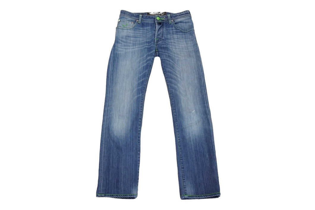 JACOB COHEN ヤコブコーエン デニムパンツ サイズ29 ブルー コットン カラーステッチ ジーンズ J622 良品 中古 61558