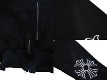 Load image into Gallery viewer, 極美品 CHROME HEARTS クロムハーツ 裏地サーマルスタープリント ジップアップパーカー JW-0332861002 ブラック L 中古 61559