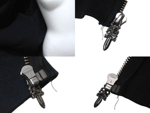 極美品 CHROME HEARTS クロムハーツ 裏地サーマルスタープリント ジップアップパーカー JW-0332861002 ブラック L 中古 61559