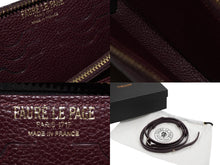 Load image into Gallery viewer, FAURE LE PAGE フォレルパージ ショルダーバッグ ウォレットバッグ 長財布 エカイユ柄 レザー パープル イエロー 美品 中古 61567