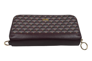 FAURE LE PAGE フォレルパージ ショルダーバッグ ウォレットバッグ 長財布 エカイユ柄 レザー パープル イエロー 美品 中古 61567