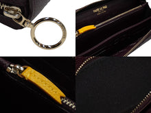 Load image into Gallery viewer, FAURE LE PAGE フォレルパージ ショルダーバッグ ウォレットバッグ 長財布 エカイユ柄 レザー パープル イエロー 美品 中古 61567