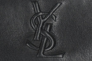 YVES SAINT LAURENT イヴ サンローラン 長財布 ラウンドファスナー YSLロゴ 352904 レザー ブラック 美品 中古 4c061010 