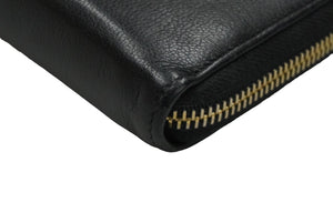 YVES SAINT LAURENT イヴ サンローラン 長財布 ラウンドファスナー YSLロゴ 352904 レザー ブラック 美品 中古 4c061010 