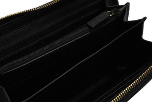 YVES SAINT LAURENT イヴ サンローラン 長財布 ラウンドファスナー YSLロゴ 352904 レザー ブラック 美品 中古 4c061010 