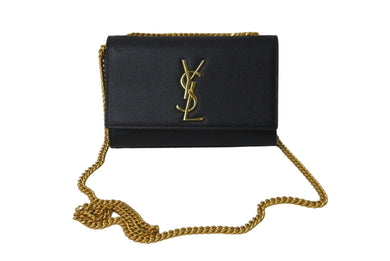 YVES SAINT LAURENT イヴ・サンローラン ケイト・スモールショルダーバッグ 469390BOW0J1000 ブラック ゴールド金具 美品 中古 61570 