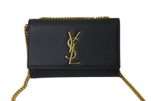 画像をギャラリービューアに読み込む, YVES SAINT LAURENT イヴ・サンローラン ケイト・スモールショルダーバッグ 469390BOW0J1000 ブラック ゴールド金具 美品 中古 61570 