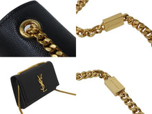 画像をギャラリービューアに読み込む, YVES SAINT LAURENT イヴ・サンローラン ケイト・スモールショルダーバッグ 469390BOW0J1000 ブラック ゴールド金具 美品 中古 61570 