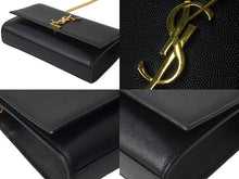 画像をギャラリービューアに読み込む, YVES SAINT LAURENT イヴ・サンローラン ケイト・スモールショルダーバッグ 469390BOW0J1000 ブラック ゴールド金具 美品 中古 61570 