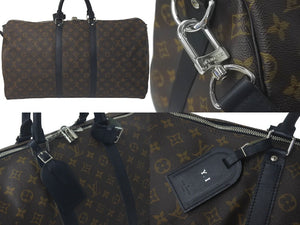 LOUIS VUITTON ルイヴィトン キーポルバンドリエール55 ボストンバッグ M56714 モノグラムマカサー ブラック 美品 中古 61571