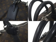 画像をギャラリービューアに読み込む, LOUIS VUITTON ルイヴィトン キーポルバンドリエール55 ボストンバッグ M56714 モノグラムマカサー ブラック 美品 中古 61571