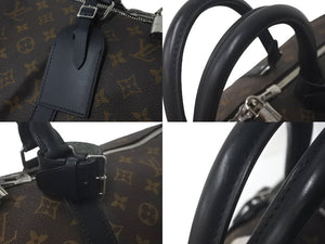 LOUIS VUITTON ルイヴィトン キーポルバンドリエール55 ボストンバッグ M56714 モノグラムマカサー ブラック 美品 中古 61571