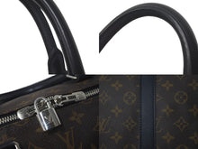 画像をギャラリービューアに読み込む, LOUIS VUITTON ルイヴィトン キーポルバンドリエール55 ボストンバッグ M56714 モノグラムマカサー ブラック 美品 中古 61571