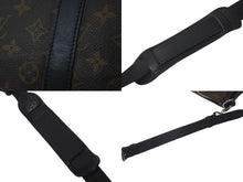 画像をギャラリービューアに読み込む, LOUIS VUITTON ルイヴィトン キーポルバンドリエール55 ボストンバッグ M56714 モノグラムマカサー ブラック 美品 中古 61571