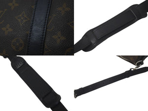LOUIS VUITTON ルイヴィトン キーポルバンドリエール55 ボストンバッグ M56714 モノグラムマカサー ブラック 美品 中古 61571