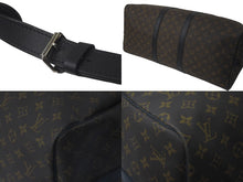 画像をギャラリービューアに読み込む, LOUIS VUITTON ルイヴィトン キーポルバンドリエール55 ボストンバッグ M56714 モノグラムマカサー ブラック 美品 中古 61571