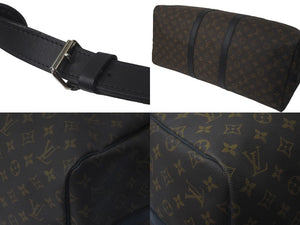 LOUIS VUITTON ルイヴィトン キーポルバンドリエール55 ボストンバッグ M56714 モノグラムマカサー ブラック 美品 中古 61571