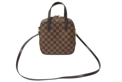 LOUIS VUITTON ルイヴィトン スポティーニ ハンドバッグ N48021 スペシャルオーダー ダミエキャンバス ブラウン 美品 中古 61572