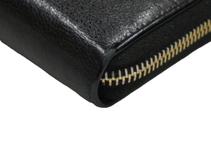 YVES SAINT LAURENT イヴ サンローラン 長財布 ラウンドファスナー YSLロゴ 352904 レザー ブラック 美品 中古 61574 