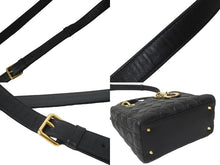 Load image into Gallery viewer, Christian Dior クリスチャンディオール 定価93万円 ハンドバッグ 2WAY レディディオール ミディアム ブラック ゴールド美品 中古 61577