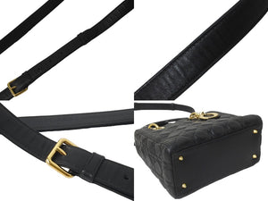Christian Dior クリスチャンディオール 定価93万円 ハンドバッグ 2WAY レディディオール ミディアム ブラック ゴールド美品 中古 61577