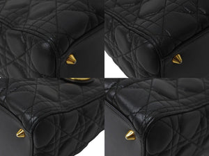 Christian Dior クリスチャンディオール 定価93万円 ハンドバッグ 2WAY レディディオール ミディアム ブラック ゴールド美品 中古 61577
