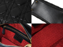 Load image into Gallery viewer, Christian Dior クリスチャンディオール 定価93万円 ハンドバッグ 2WAY レディディオール ミディアム ブラック ゴールド美品 中古 61577