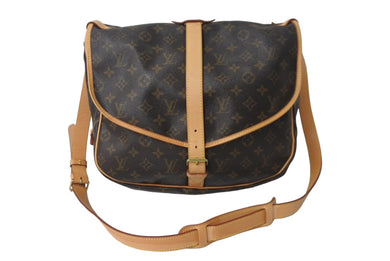 LOUIS VUITTON ルイ ヴィトン ソミュール35 ショルダーバッグ M42254 モノグラムキャンバス ブラウン 美品 中古 61581