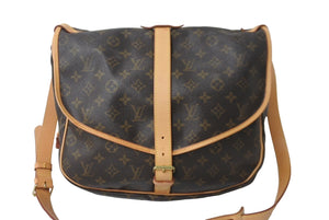 LOUIS VUITTON ルイ ヴィトン ソミュール35 ショルダーバッグ M42254 モノグラムキャンバス ブラウン 美品 中古 61581