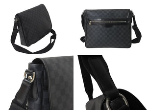 LOUIS VUITTON ルイヴィトン ダミエ グラフィット ダニエルMM ショルダーバッグ N58029 ブラック 美品 中古 61583
