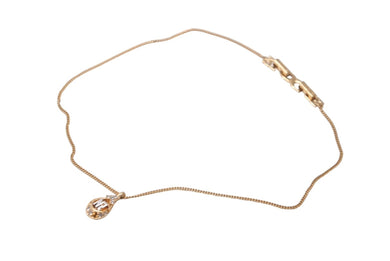 NINA RICCI ニナリッチ ネックレス ロゴ アクセサリー GP ラインストーン 6g ゴールド シルバー 美品 中古 61585