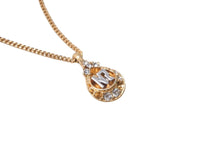 Load image into Gallery viewer, NINA RICCI ニナリッチ ネックレス ロゴ アクセサリー GP ラインストーン 6g ゴールド シルバー 美品 中古 61585