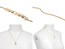 Load image into Gallery viewer, NINA RICCI ニナリッチ ネックレス ロゴ アクセサリー GP ラインストーン 6g ゴールド シルバー 美品 中古 61585