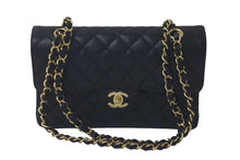 Load image into Gallery viewer, 未使用品 CHANEL シャネル Wフラップ 23 ショルダーバッグ キャビアスキン ランダム マトラッセ ゴールド金具 ブラック 中古 61590