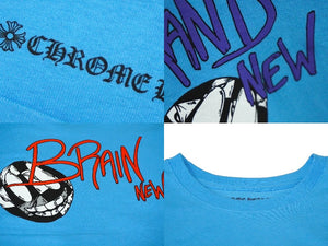 新品未使用品 CHROME HEARTS クロムハーツ MATTY BOY BRAIN NEW マッティボーイ 半袖Ｔシャツ コットン ライトブルー XL 中古 61594