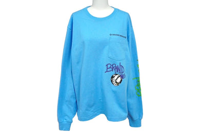 新品未使用品 CHROME HEARTS クロムハーツ MATTY BOY BRAIN NEW マッティボーイ 長袖Ｔシャツ コットン ライトブルー M 中古 61596
