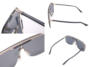 極美品 GUCCI グッチ サングラス サイズ140 デザインフレームロゴ ブラック ゴールド アセテート メタル GG0291S 中古 61603 