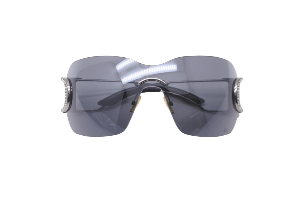 Christian Dior クリスチャンディオール サングラス メガネ DIOR LY1 ラインストーン ブラック 美品 中古 61611