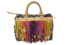 画像をギャラリービューアに読み込む, 極美品 LOUIS VUITTON ルイヴィトン 村上隆 スピーディ25 フラーンジュ M40114 モノグラムマルチ ブラック 中古 61613