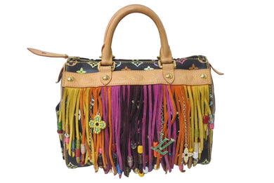 極美品 LOUIS VUITTON ルイヴィトン 村上隆 スピーディ25 フラーンジュ M40114 モノグラムマルチ ブラック 中古 61613