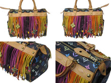 画像をギャラリービューアに読み込む, 極美品 LOUIS VUITTON ルイヴィトン 村上隆 スピーディ25 フラーンジュ M40114 モノグラムマルチ ブラック 中古 61613