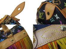 画像をギャラリービューアに読み込む, 極美品 LOUIS VUITTON ルイヴィトン 村上隆 スピーディ25 フラーンジュ M40114 モノグラムマルチ ブラック 中古 61613