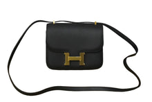 Load image into Gallery viewer, 新品未使用 HERMES エルメス ショルダーバッグ ミニ コンスタンス3 ブラック ローズゴールド金具 エプソン U刻印 中古 61617
