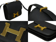 Load image into Gallery viewer, 新品未使用 HERMES エルメス ショルダーバッグ ミニ コンスタンス3 ブラック ローズゴールド金具 エプソン U刻印 中古 61617
