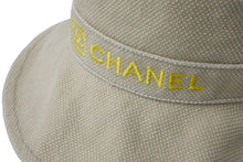 Load image into Gallery viewer, CHANEL シャネル スポーツライン ロゴ バケットハット イエロー ベージュ ココマーク 帽子 小物 サイズ57 美品 中古 61618