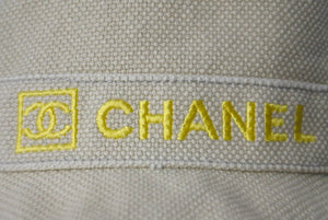 CHANEL シャネル スポーツライン ロゴ バケットハット イエロー ベージュ ココマーク 帽子 小物 サイズ57 美品 中古 61618